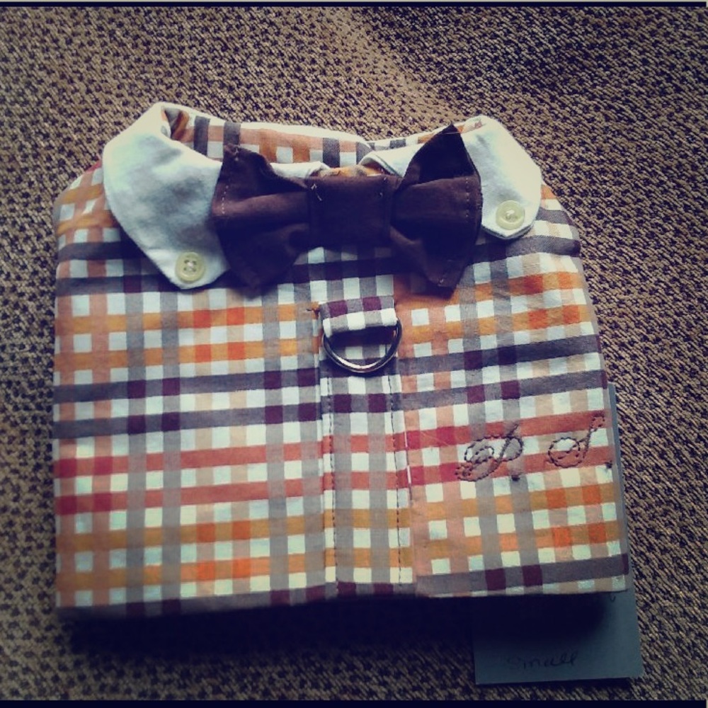 Designer plaid tux for dog! NWT